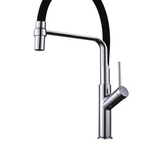 Krom spiralli Evye Bataryası Premium Tasarım Mutfak Musluğu Silver Gümüş