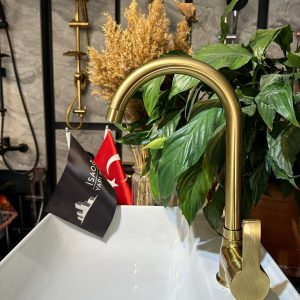 Mat Gold Evye Bataryası Mat Altın Musluk Armatür