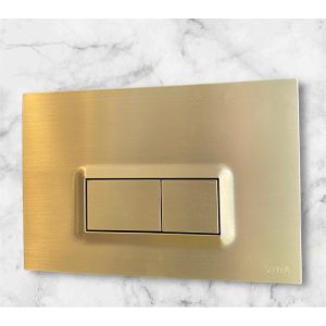 Mat Gold Gömme Rezervuar Mat Gold Taharet Musluğu ve Buton Komple Set Mat Altın Dore Panel