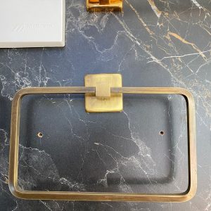 Mat Gold Havluluk Antik Gold Kare Havluluk Pirinç Malzeme Antik Eskitme Banyo Aksesuar