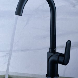 Mat Siyah Evye Bataryası Siyah Mutfak Musluğu Modern Tasarım 5 Yıl Garantili Batarya