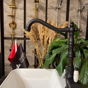 Mat Siyah Zen Design Rustik Mutfak Bataryası Rustik Evye Musluğu Siyah Mufak Bataryası