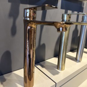 Çanak Lavabo Bataryası Bakır Lavabo Musluğu Bronz Armatür Kare Modern Çanak Armatür
