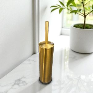 Mat Gold Klozet Fırçası Fırçalanmış Altın Banyo Klozet Aksesuarı