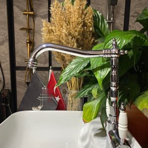 Arıtmalı Mutfak Bataryası 3 Yollu Evye Musluğu Rustik Arıtmalı Mutfak Bataryası Gümüş Renk