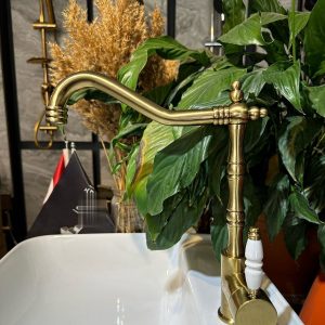 Mat Gold Mutfak Bataryası Zen Design Mat Altın Evye Armatür Vintage Gold