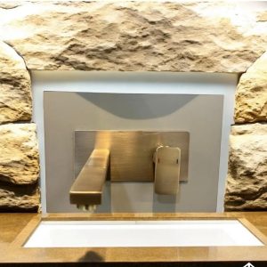 Antik Gold Duvardan Ankastre Batarya Ankastre Lavabo Armatürü Pirinç