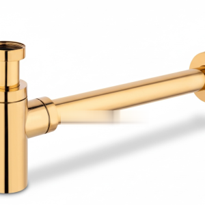 Gold Lavabo Sifonu Metal Ürün Bas Bırak Pop Up Dahil Komple Set Esli Tezgah Altı Sifon Gold Renk