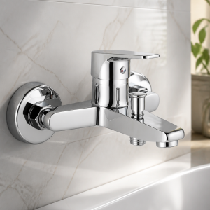 Silver Gümüş Banyo Bataryası Pirinç Malzeme Krom Gri Banyo Duş Armatürü