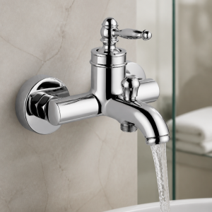 Gümüş Krom Rustik Banyo Bataryası Retro Duş Armatürü Pirinç Paslanmaz Silver Krom Batarya