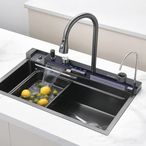 Krome Teknolojik Akıllı Eviye Seti Kombine Ultimate Nano Siyah KRM1020-BL