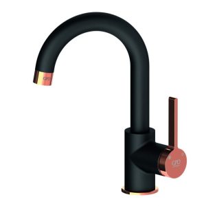 GPD Tek Gövde Lavabo Bataryası Gildo Siyah Rose MTL165-S-R