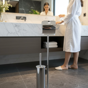 Tuvalet Kağıtlık Klozet Fırçalık Seti Paslanmaz Pirinç Malzeme Banyo Modern Ayaklı Set