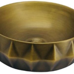 Antik Gold Yuvarlak Çanak Lavabo Eskitme Seramik Lavabo 40x40 Ölçü