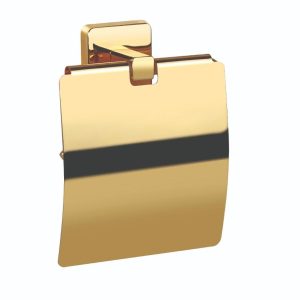 Parlak Gold Kapaklı Tuvalet Kağıtlığı