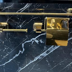 Parlak Gold Vintage Classic Premium 4'lü Banyo Aksesuar Serisi